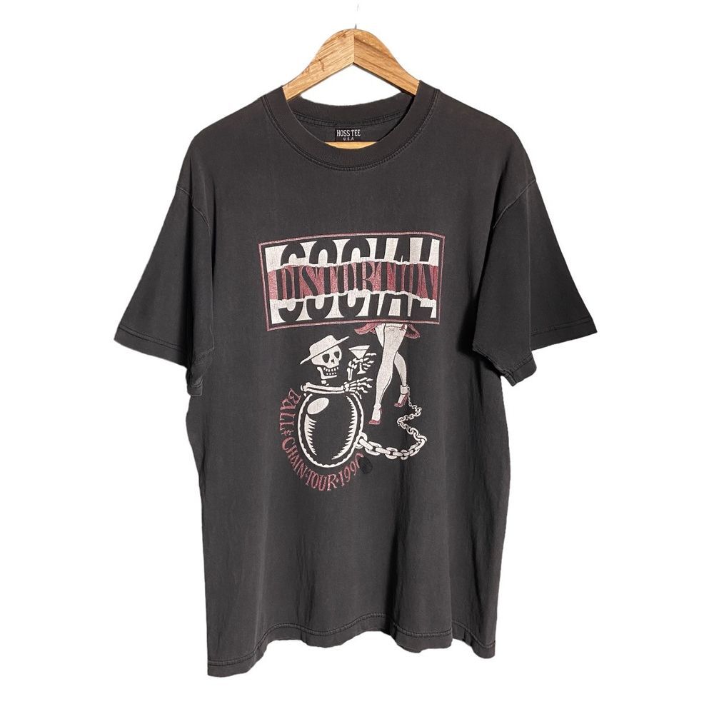Vintage 90s Social Distortion Punk Band Black Short Sleeve Unisex Tshirt KH6525