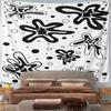 Abstract Black and White Splash Pattern Pattern Wall Hanging Tapestry Decorative Tapestry Home Decor for Bedroom and Living Room