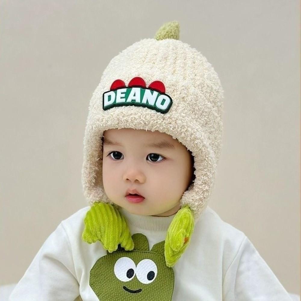 Warm Pullover Cap Cute Dinosaur Beanie Hat New Plush Knitted Cap  Kids