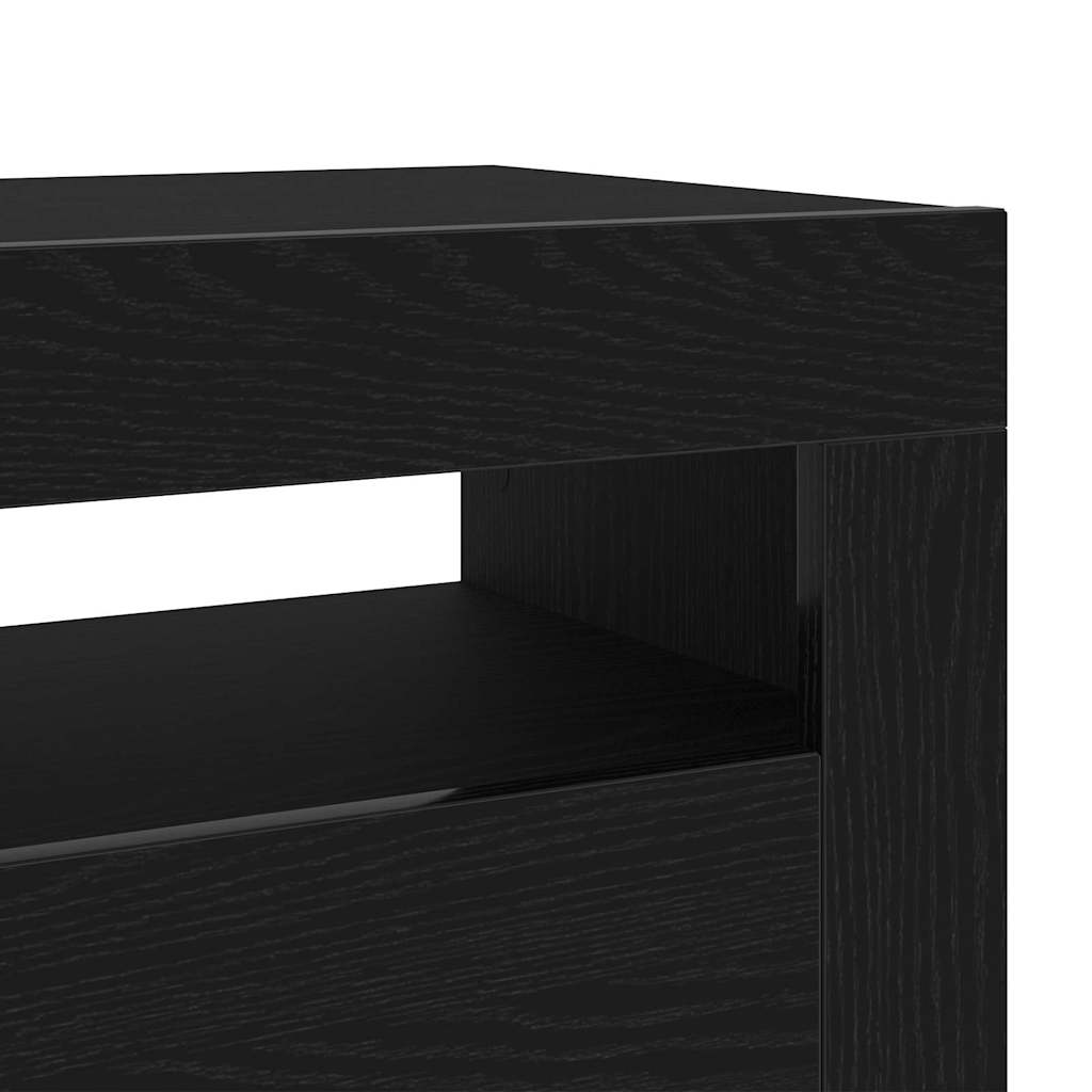 TV Cabinet in Black Oak Look 120 x 35 x 40 cm Engineered Wood