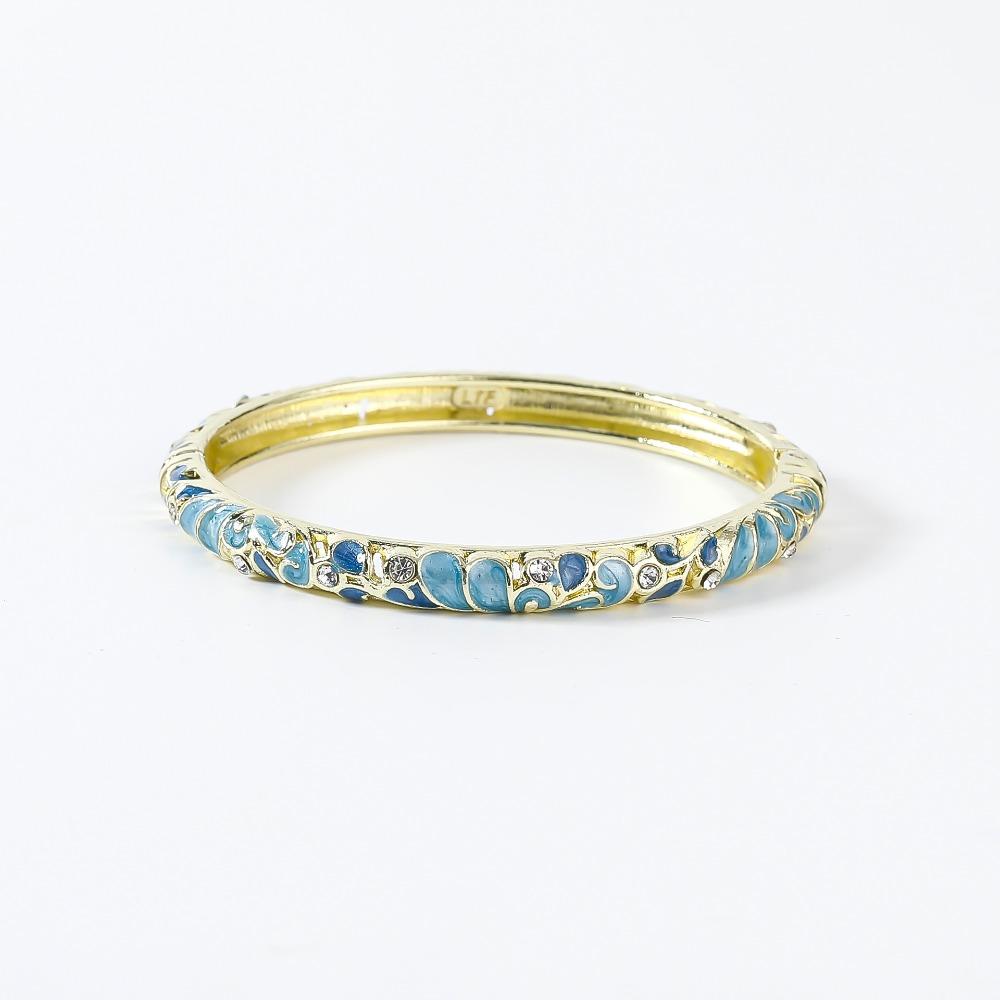 Enamel Vintage Cloisonne Bangle Traditional Women's Hand Bracelet Dainty Flower Bangle Ladies
