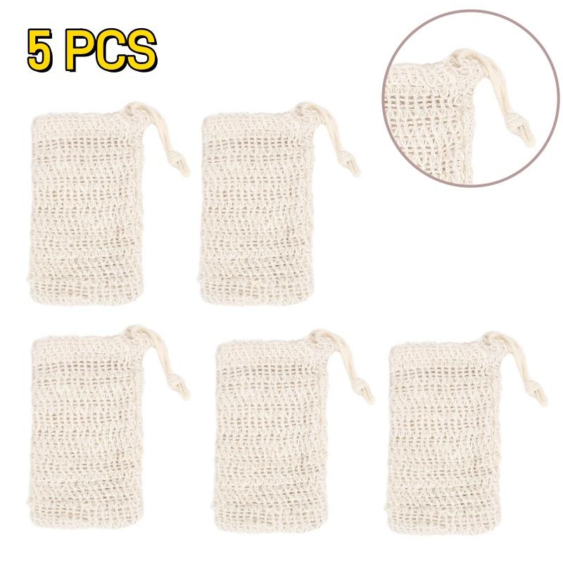 

5-20pcs Natural Sisal Soap Bags Shower Bath Exfoliating Soap Saver Pouch Holder for Bath & Shower Use Soap Packaging Mesh Bags