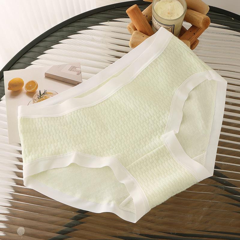 Girls  Cotton Antibacterial Underwear - Japanese Style Mid-Waist Breathable Triangle Pants L 95-120 jin светло-зеленый