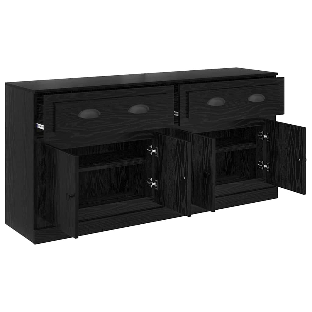 Sideboards 2 Pcs Black Oak Effect 70 X 35.5 X 67.5 Cm
