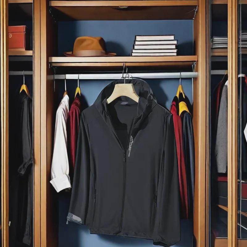 

«Сверхлегкая мужская летняя ветровка Ice Silk с защитой от ультрафиолета» 2XL [130-145 lbs] темно-серого