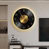 Vintage Wall Clock with Light Living Room Silent Clock for Bedroom Large Creative Luxury Desktop Watches Elegant Home Decoration