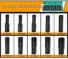 Extended Electric Socket Wrench Set with Large, Medium & Small Hexagonal Air Gun Heads for Auto Repair
