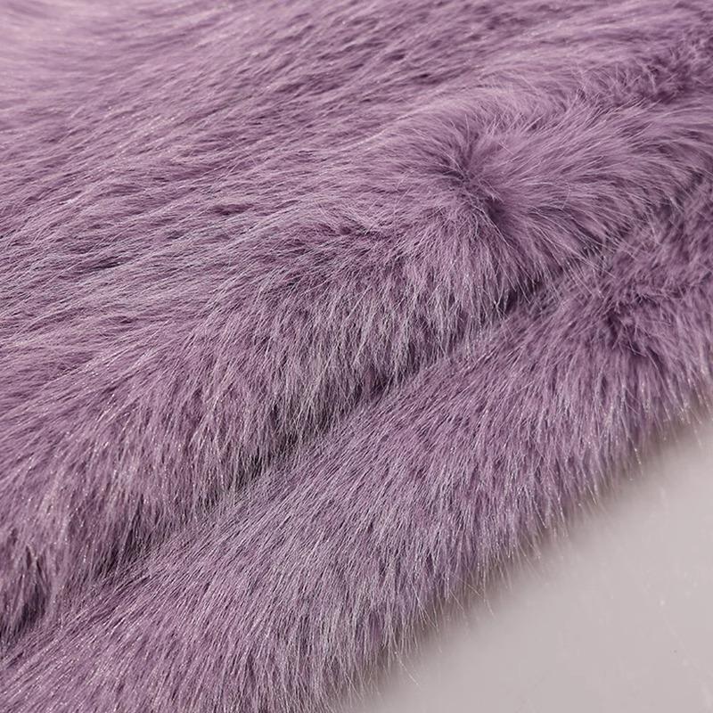 50x180cm Thickend Faux Fox Long Hair Plush Fabric for Coats Collar Toys Carpet For Diy Sewing Plain Soft Warm Fur Cloth
