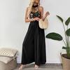 A New Summer Style of Sleeveless, Lace-embroidered Wide-leg Jumpsuit for Women