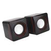 Mini Cube USB Stereo 3.5mm Jack Wired Speaker For Desktop Laptop PC Computer(Double Track)