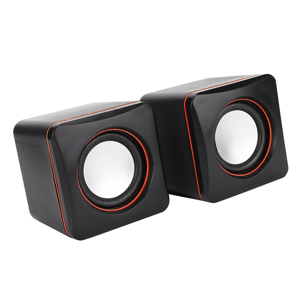 Mini Cube USB Stereo 3.5mm Jack Wired Speaker For Desktop Laptop PC Computer(Double Track)