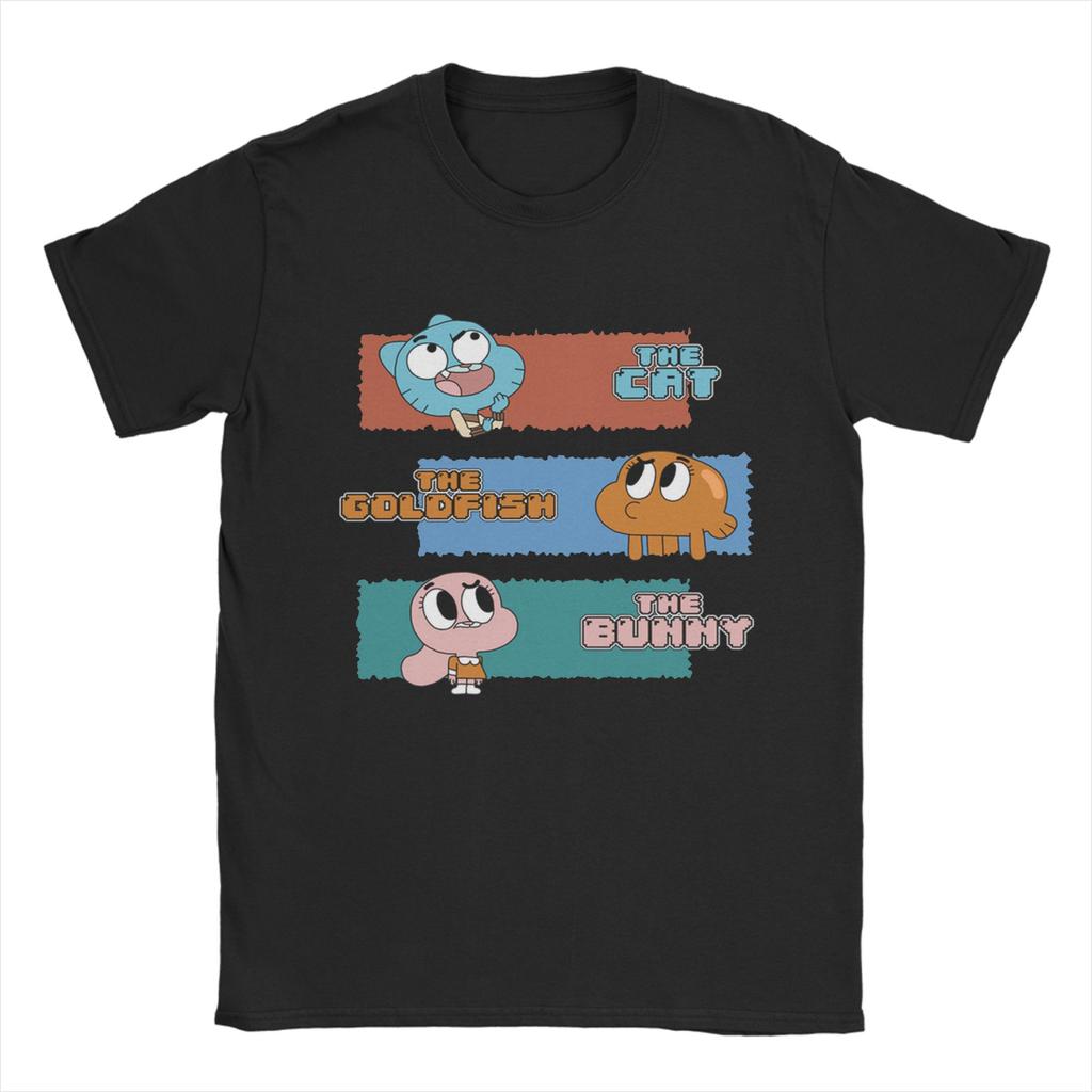 Streetwear Gumballs Cartoon TShirt Unisexs Round Neck Short Sleeve Tops Shirts Video Game Cotton Summer Clothing