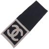 CHANEL COCO Mark Scarf Black / grey wool/silk/cashmere unisex Used