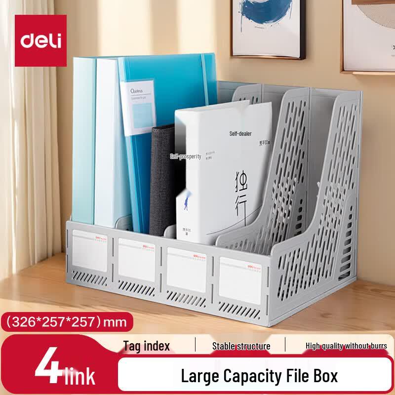 Deli 4-Compartment Mesh Desktop File Organizer