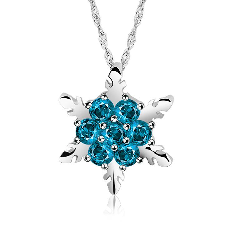 Temperament Necklace Snowflake Necklace Fashion Pendant Sweater Chain Personality Female Accessories ADM