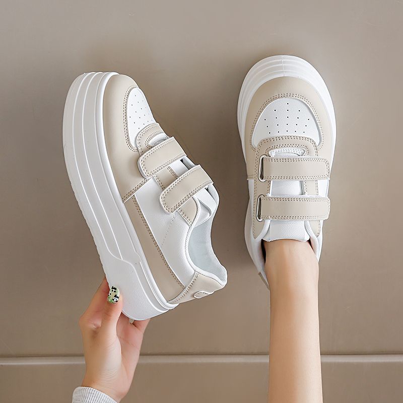 Velcro little white shoes women's 2025 spring new platform casual heightening shoes fashionable versatile classic sports board shoes