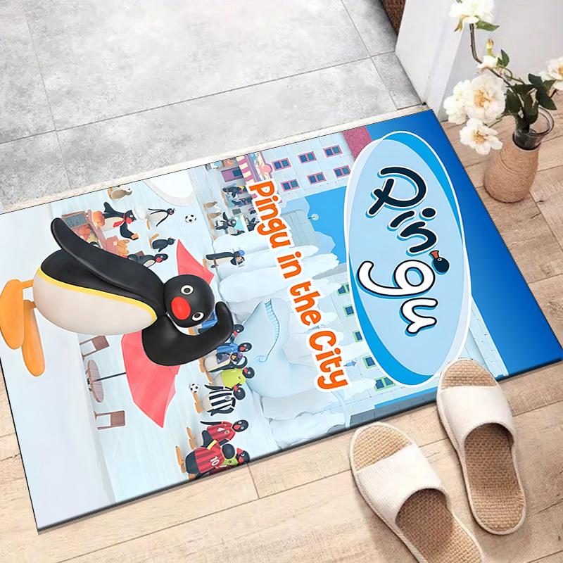 1pc Pingu Design Printed Area Rug Carpet for Bedroom Living Room Home Decor Rugs Mat Non Slip Mat Rug for Bedside