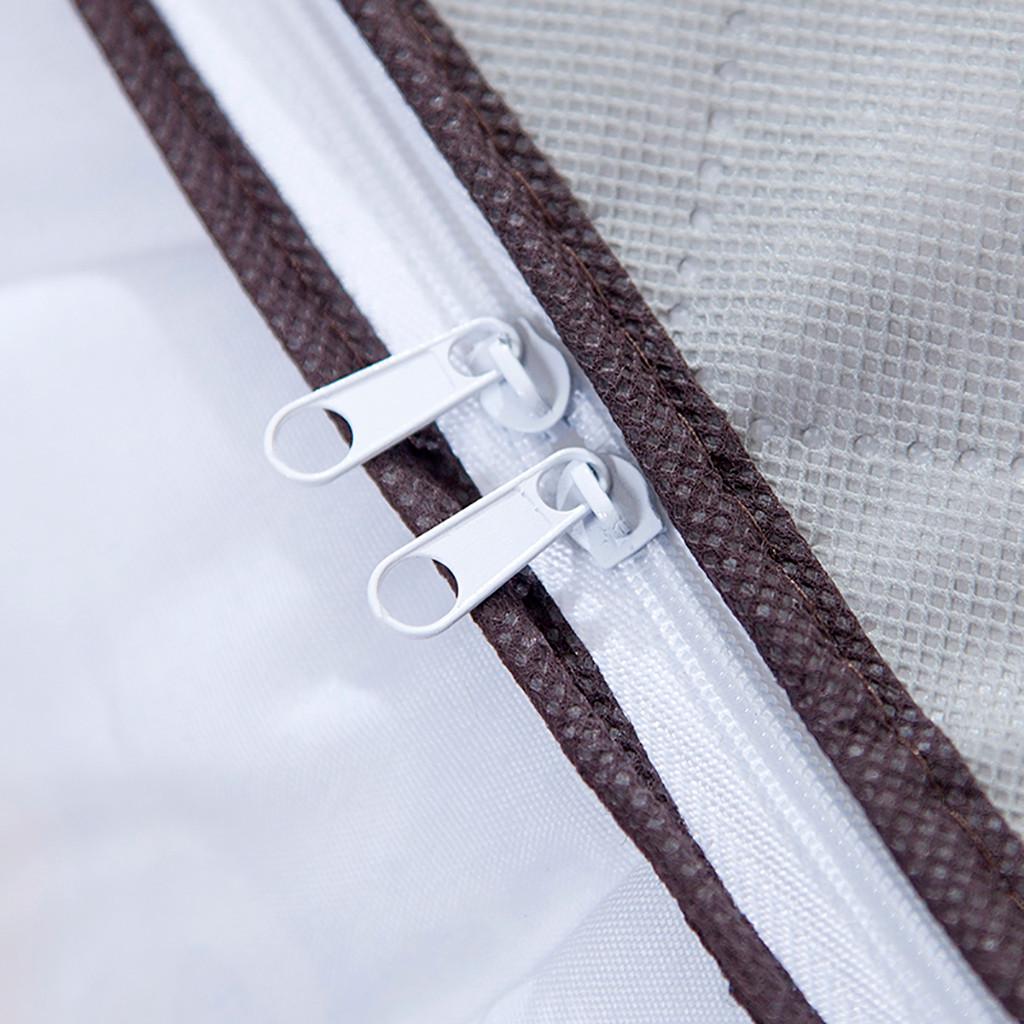 Foldable Large Non-woven Clothes Quilt Blanket Zipper Storage Bag Organizer Box