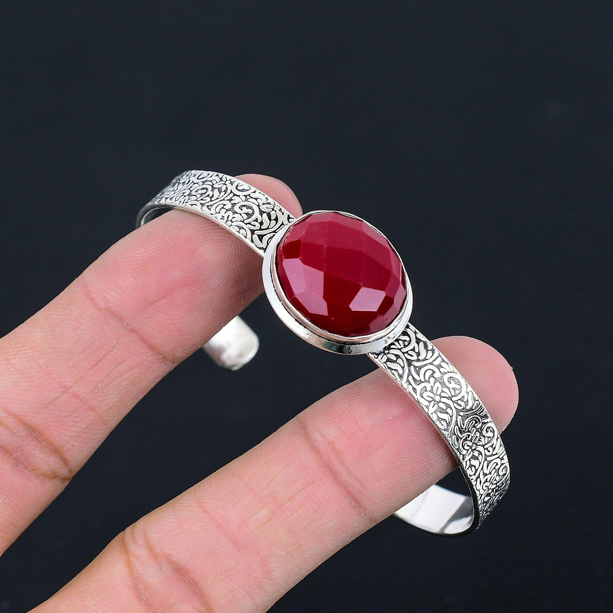 

Daughters Day Sale 925 Sterling Silver Oval Natural Italian Red Coral New Bangle Adjustable