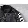 Embroidery Patches Baseball Jackets Genuine Cowhide Leather Jacket Men Motorcycle Biker Coats Autumn Mens Coat