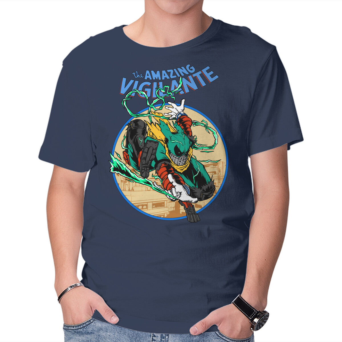Unisex Crew Neck T-Shirt The Amazing Vigilante Graphic Short Sleeve Casual Tee XXXXL