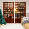 Retro Bookshelf Library Book Drapes designed for Bedroom Space Living Room Drapes Kitchen Children's Room Window Curtain Modern Home Decor