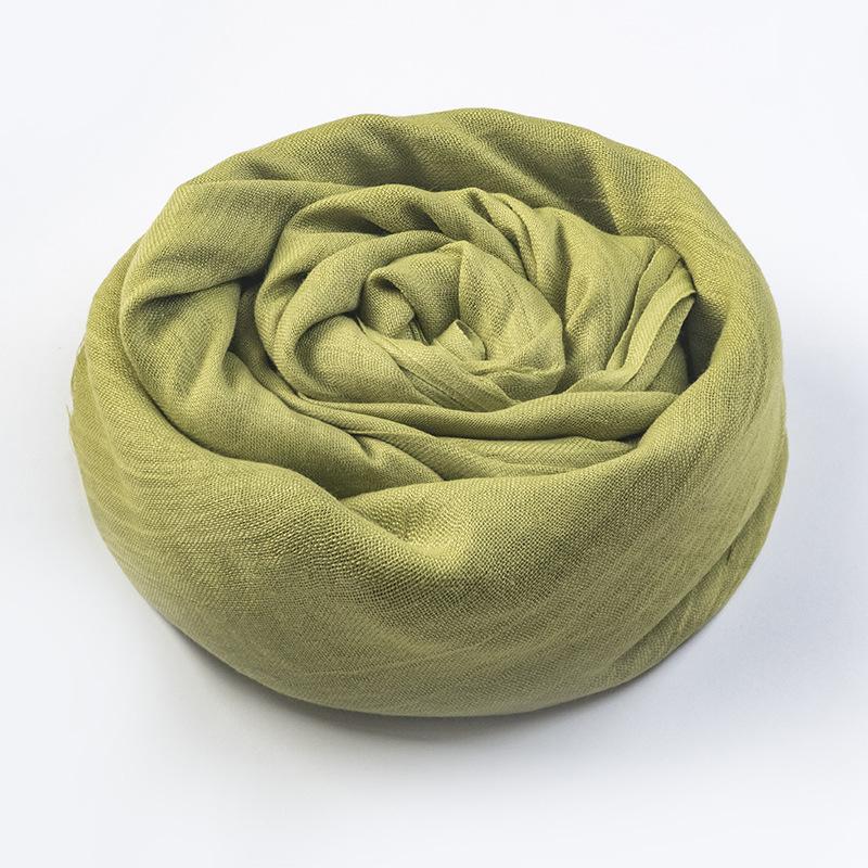 

Хлопково-льняной однотонный шарф Женский летний солнцезащитный шарф средней и длинной вязки Японский и корейский литературный пляжный длинный шарф Дорожный шарф 100-195cm