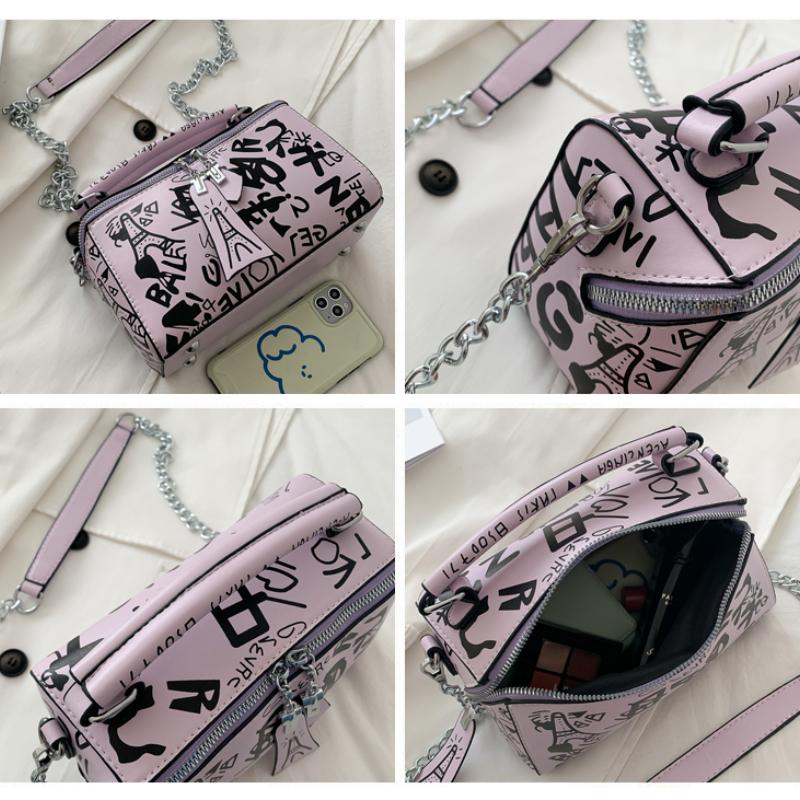 Women Graffiti Handbags Shoulder Bags Women Bag 2024 Luxury Design Women Leather Handbags and Purse Fashion Crossbody Bags For