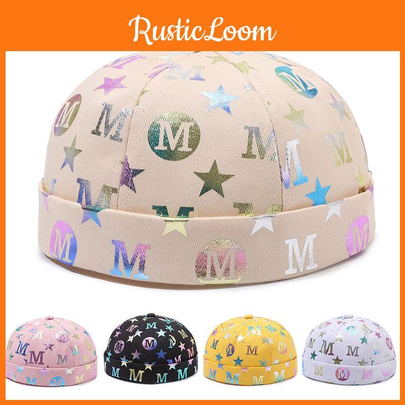Printing Letter Graphics Bucket Hat Cotton Skullcap Breathable Fashion Gift Cap