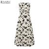 ZANZEA Women Summer Round Neck Holiday Casual Sleeveless Print Dress