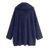 Women's Fashion Casual High Collar Plush Solid Color Long Sleeve With Pocket Button Jacket