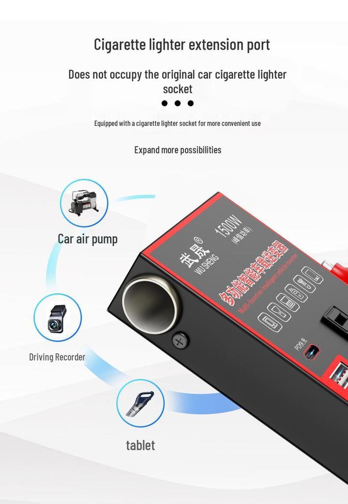 Truck and Car Inverter: 24V/12V to 220V High-Power Multifunctional Charging Converter