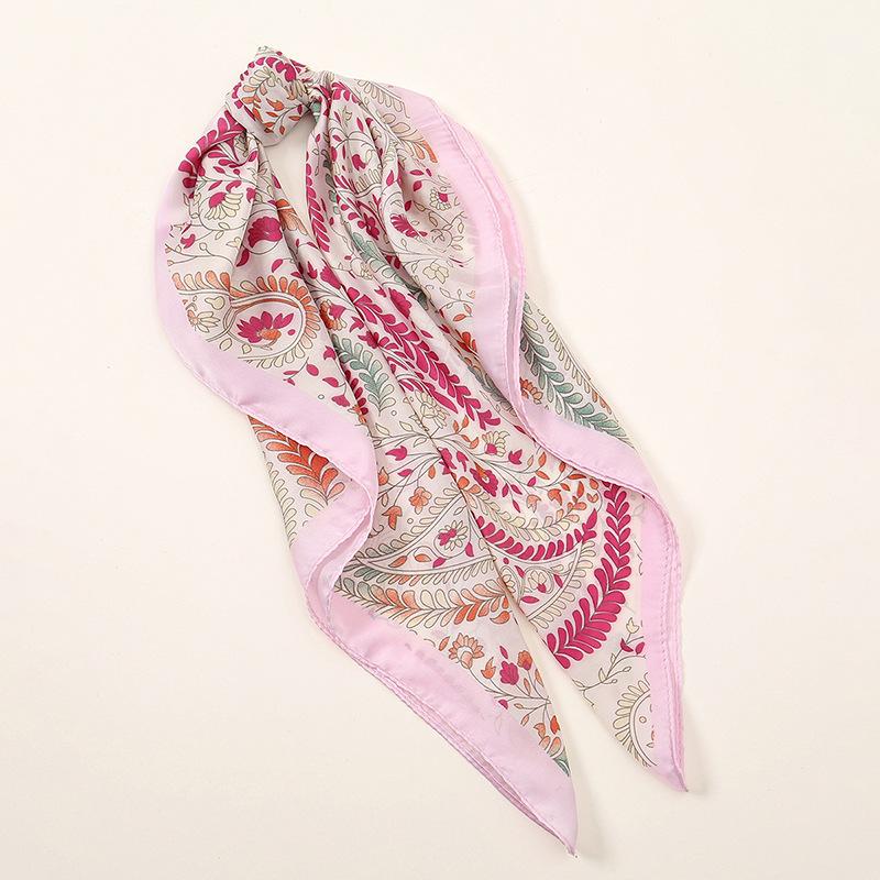 Lenço Quadrado Estampado Paisley 70*70CM Xale de Cetim de Luxo Feminino Envoltório Hijab Lenço de Pescoço Cabelo Feminino Écharpe Bandana Bolsa Envoltório