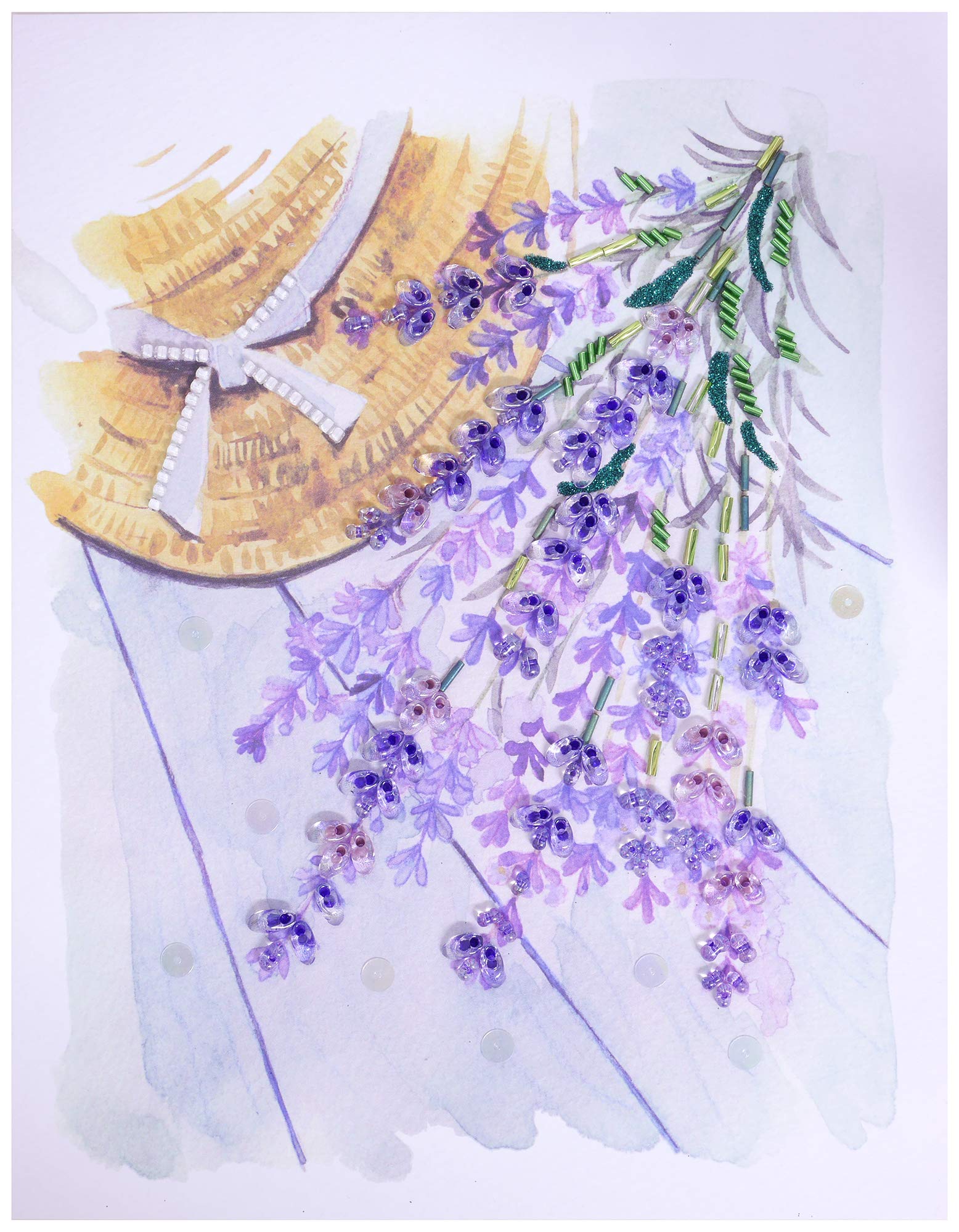 

MIYUKI Bead Kit, Bead Decor Kit, Part 20, Floral Decor 12 Months Series, Lavender, July, BHD-136