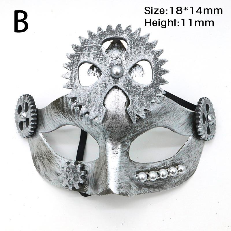 Masque Steampunk Halloween Adulte - Cuir PU, Chaînes, Style Médiéval Punk, Pour Cosplay Carnaval