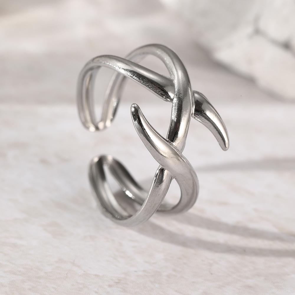 

Кольцо из нержавеющей стали Винтажное Классическое Полое Дизайн Минималистичное Крошечное Кольцо Для Женщин Циркон Банкет Популярная Мода Благородные Подарки