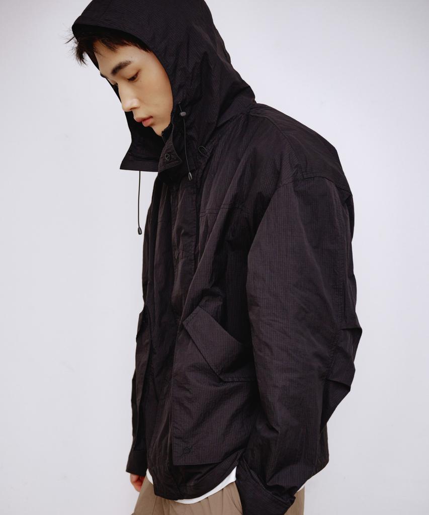 Kalapatthar Nylon Ripstop Light Weight Shell Short-Jacket - Black