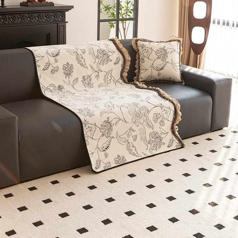 Französisch Speziell geformtes Sofakissen Universal für alle Jahreszeiten Neu Retro Rock High-End Rutschfester Leder Sitzkissenbezug