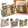 Wooden Table Decorations for Autumn Halloween Napkin Holder Dining Table, Paper Towel Holder, Party Centerpiece Freestanding Tissue Dispenser