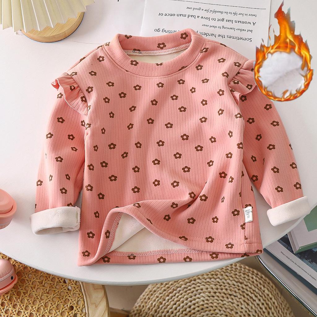 Spring Baby Girl Clothes Long Sleeved Undershirt Cute Floral Dots T-shirt Sweet Children Girl Blouse 2-10T
