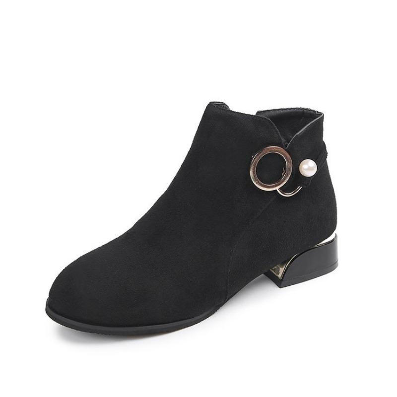 Fashion Women Ankle Boost Low Heel Shoe Plus Size 44 Short Female Shoes Ladies Autumn Winter Boots Women Shoes
