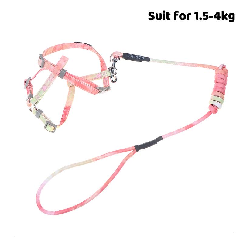 

{Summer2} {Summer2} Cat Harness And Leash Set Adjustable Escape Proof Soft Vest Kitten Harness Pet Traction Supplies With Collar S