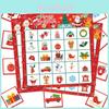 Weihnachts-Schneemann-Bingo-Spielset mit Karten und Aufklebern für Familien-Feiertagsspaß
