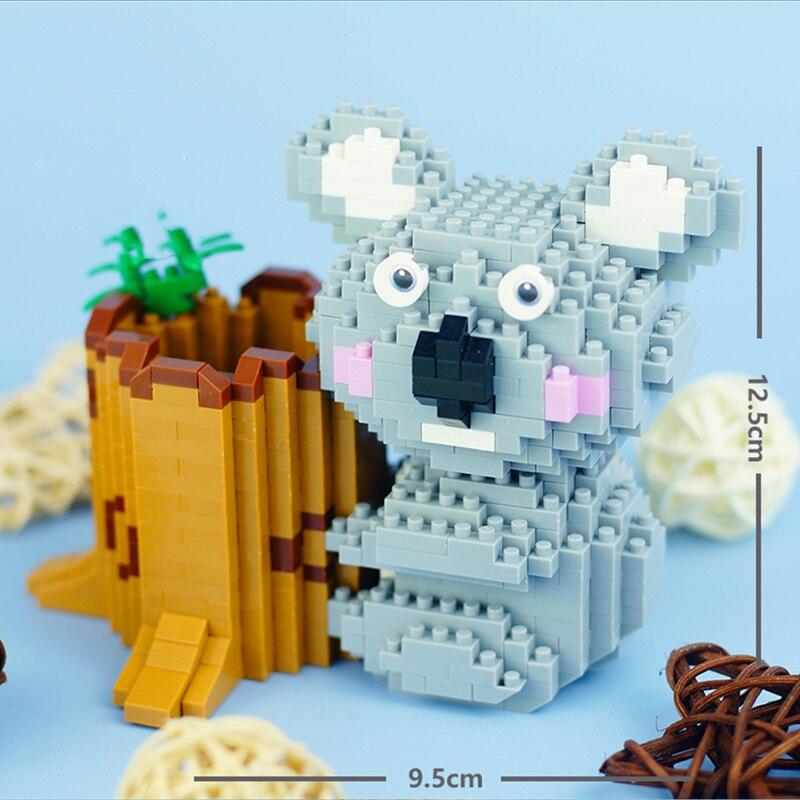 LOZ 9212 Animal World Koala Bear Tree Pen Container 3D DIY Mini Diamond Blocks Bricks Building Toy  No Box