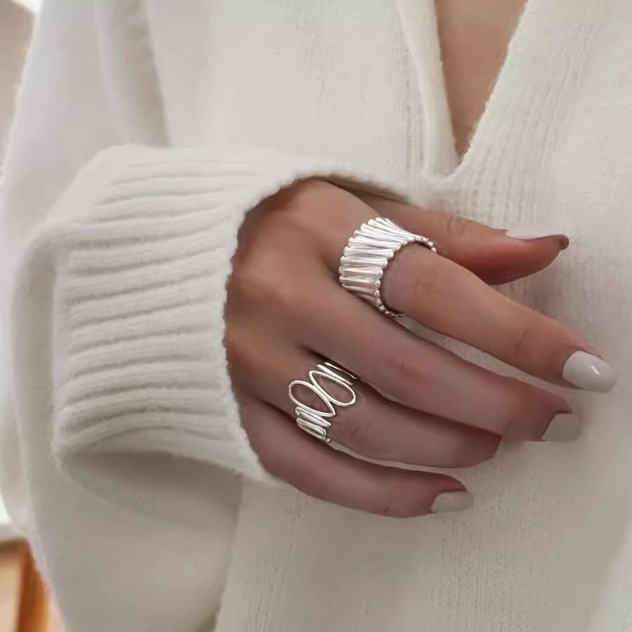 Elegant Geometric Design Adjustable Open-circle Copper Ring For Women Stylish Casual Wear