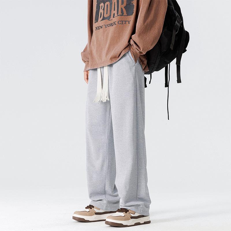 Men's Spring and Autumn New Couple Solid Color Casual Wide-leg Pants Drape Sports Versatile Guard Pants Men