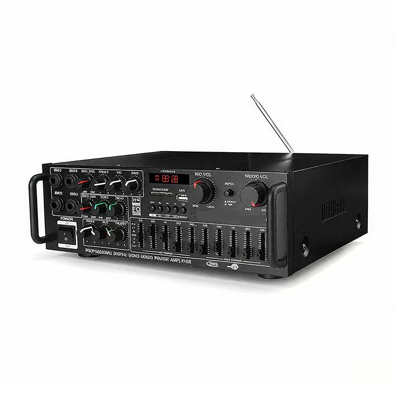 

Bluetooth EQ Dual-Use Power Amplifier: High-Power 12V/220V for Home, Car, and Outdoor Use US 110V - flat plug