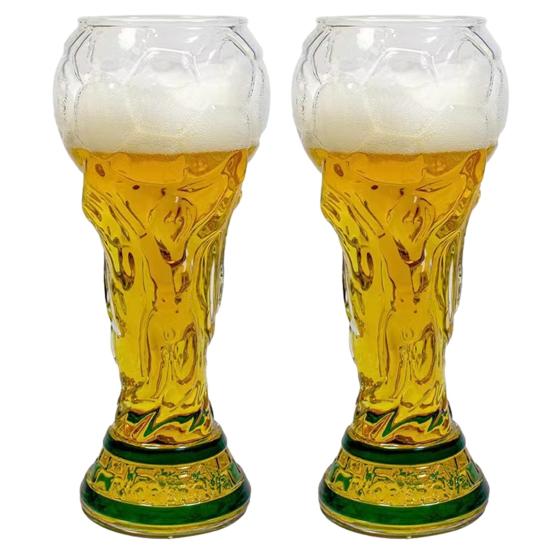 2 Pièces Verre à Bière Troisième de Football, Verre de Célébration de Football pour le Jour de Match, Capacité 500ml Vaisselle de Fête de Football pour Fêtes BBQ Bar Maison