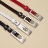 Simple Solid Color Silver Buckle Decoration Women Slim Waist Belt For Work And Fashion Outfits