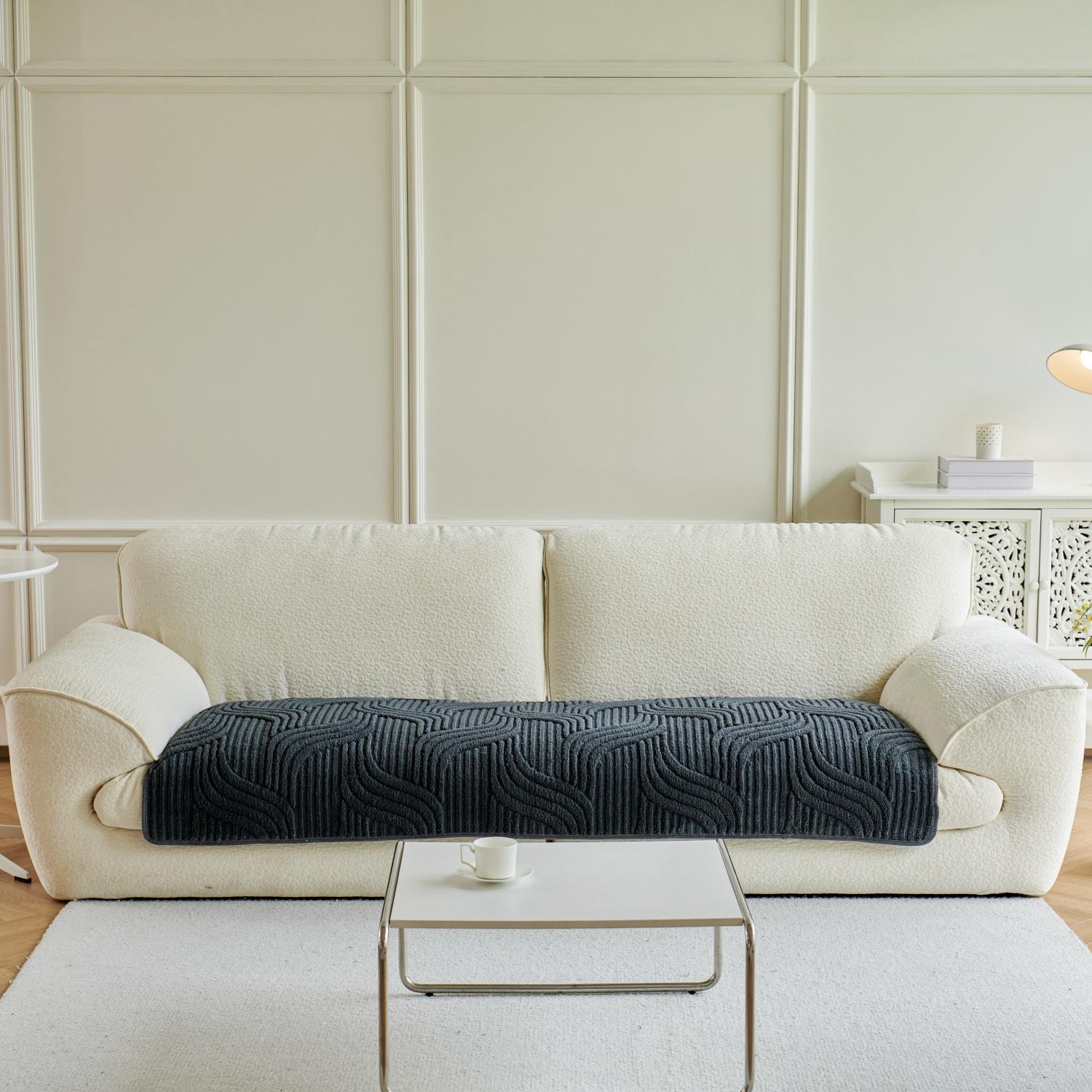 

Luxury Velvet Tuffed Fleece Sofa Cover for Cozy Winter Warmth Living Room Furniture Decor Couch Cushion Slipcovers Thick SofaPad 70*90cm тёмно-синий